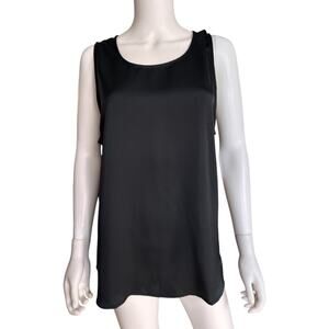 NEW HALOGEN NORDSTROM Black Sleeveless Wide Strap Tank Top Size XL